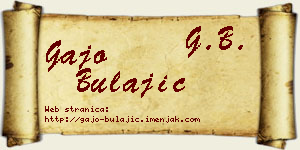 Gajo Bulajić vizit kartica